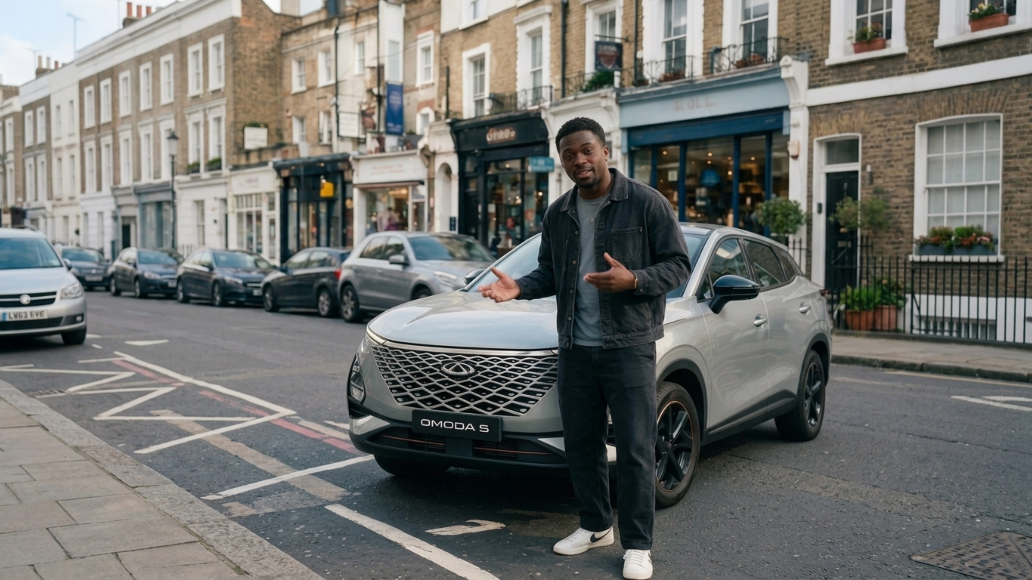 A creator presenting the OMODA 5 in London